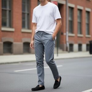 Grey Slim Fit Men Dress Pants